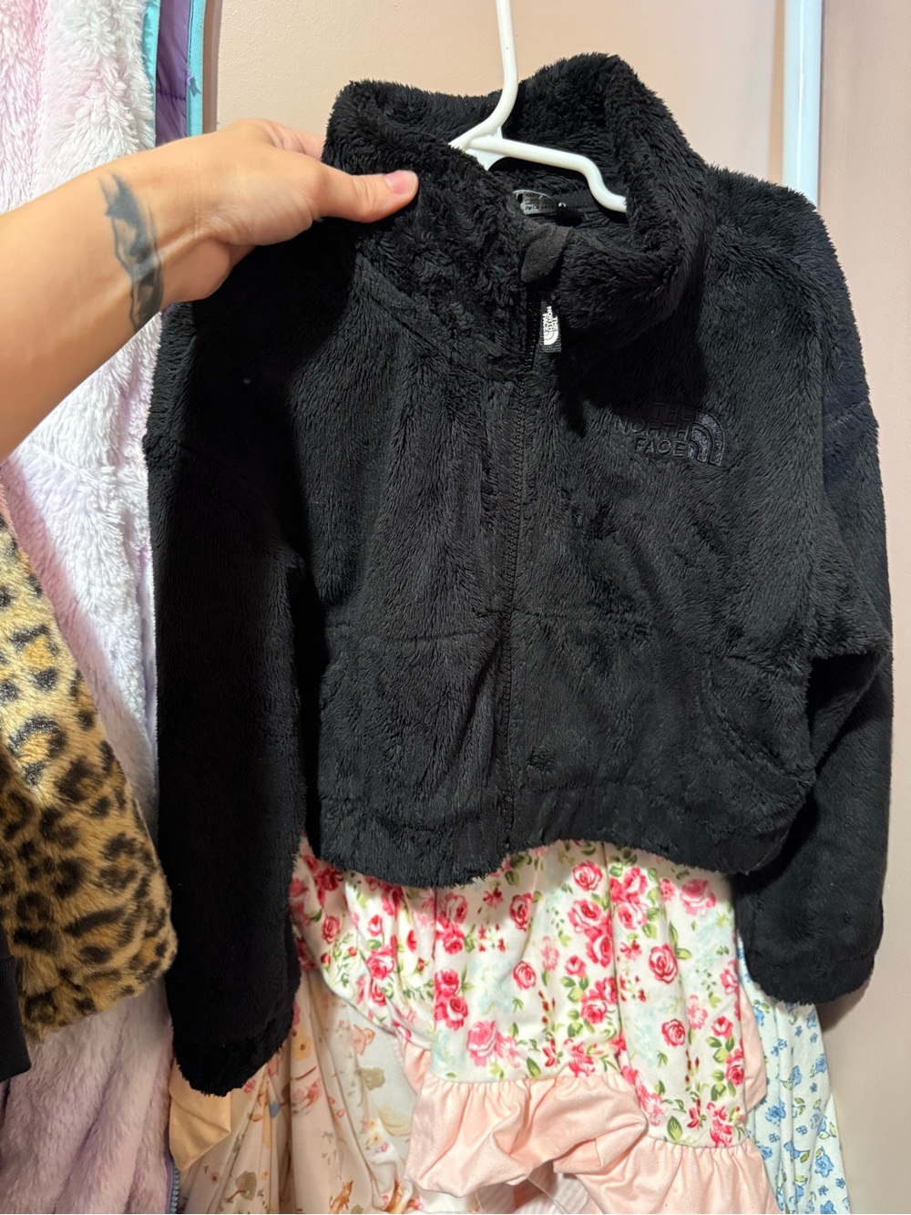 The North Face Kids Black Plush Fleece Jacket